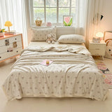 2025 new knitted printed aerobic knitted double yarn soybean summer quilt core summer washable quilt