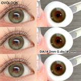 Dewy Strawberry Pink Brown Contact Lens Half Year Center Glint Gradient Lens For Sweet Girly Date Daily Fashion Makeup