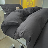 Japan Style Bedding Set Plaid Duvet Cover Set With Sheet Bedroom Decor Skin Friendly King Single Double Bedding Set Home Textile