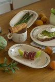 Retro Style English Letters Ceramics Tableware Mug Soup Plate Cream Color Desserts Steak Porcelain Main Dish Plate Coffee Cups