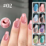 12ml 1-16pcs Autumn Nails New Clear Pink Glass Bead Moonlight Magnet Cat Eye Gel Nail Polish Whitening Nail Supplies