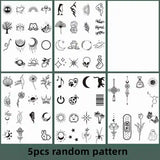 75 Patterns Cute Tattoo Stickers Bear Star Smile Face English Temporary Tattoos Suitable for Summer Tattoos