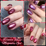 Red Winter Rose Cat Magnetic Gel Nail Polish Glass Beads Magnetic Semi Permanent Soak Off UV Gel Varnish Nail Art For Valentine