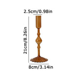 Retro Glass Candle Holder Wedding Supplies Candlelight Dinner Candlestick Props Ornament High Footed Candlestick Home Decoration
