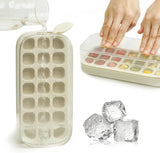 New Ice Cube Tray with Lid and Bin 21 Pcs Quick-Fill No-Touch Ice Cube Mold for Summer DIY Freezer Cocktail Tea Whisky Ice Box