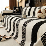 New Striped Velvet Sofa Towel with Tassels High Quality Soft Skin Friendly Blanket for Office Adjustable Dustproof Couch Covers