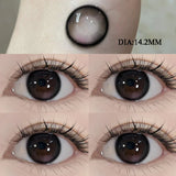 1Pair Color Contact Lens Pupils Nature High Quality Myopic Blue Black Eyes - 0.00 to- 8.00 Diopter Lenses