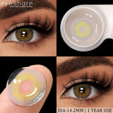 New Natural Color Contact Lenses 2pcs Colorful Makeup Eyes Contact Lens Blue Beauty Pupils Yearly Cosmetic Gray Lenses