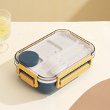 1300ml Plastic microwave oven Lunch box with Tableware for Office Workers Students Divided Bento Box Leakproof Food Container