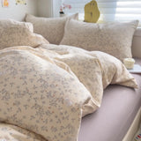 Class A Double Yarn Bedding Set Quilt Comforter Duvet Cover Set Printed Cotton Bedspread Skin Friendly Breathable Four-Piece Set