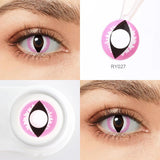 Yearly Use Halloween Contact Lenses For Cosplay Contact Lens Dragon Eye Lens Red/Pink Color Contact Lenses 14.0mm 8.5mm