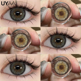 New Brown Colored Contact Lenses Natural Look Green Eye Lenses Gray Contact Women Gray Lenses 2Pcs