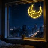 Moon Star Shaped USB LED Neon Sign Acrylic Wall Hanging Decor Lamp Bedroom Bar Home Indoor Night Ornament Light