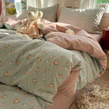 Simple Bedding Set Korean Style Soft Bed Sheet Set Queen King Size Duvet Cover Set No Filling With Pillowcase Bedroom Decor