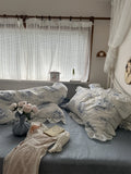 Pure Cotton Floral Printed Bedding Set Four-Piece Queen Size Bed eet Cover Duvet Cover Bed Canopy Princ Sle Home Textile