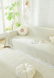 Herringbone Chenille Solid Sofa Towel Thickened Fur Ball Edge Sofa Cover for Four Seasons Cozy Skin-Friendly Blanket for Office