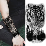 Waterproof Temporary Tattoo Sticker Lion Family Flash Tatto Tiger Wolf Moon Crown Flower Body Art Arm Fake Tatoo Men Women