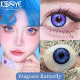 1 Pair New Style Color Contact Lenses Eyes Cosplay Blue Fragrant Butterfly Contacts Lens Makeup YearK