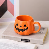 Halloween Mugs Cartoon Spooky Pumpkin Mugs Halloween Decoration Accessories Coffee Milk Mugs Ceramic Mugs