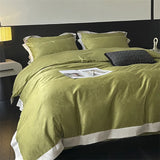 Lyocell Cotton Bed Linens Jacquard Bedding Set Sheet Pillowcase Quilt Cover Ru Queen King Size