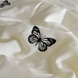 White Butterfly Quilts Air Conditioning Blanket Summer Quilt Silky High Quality Skin-Friendly Bedding with Embroidery 200*230cm