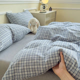 Class A Pure Cotton Printed Checkered Quilt Cover All-cotton Yarn-dyed Washed Single Duvet Cover 160x210 Bedding