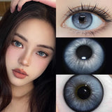 1pair Blue Green Gray Brown Color Contact Lenses Circle Lens 14.2mm