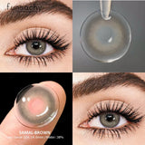 1pair Myopia Lenses Color Contact Lenses for Eyes with Diopters Prescription Lenses Yearly Brown Lens Blue Eye Contacts