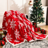 New Christmas Snowflake Fleece Blanket Double Layer Thick Warm Throws Blankets for Sofa Bed SpringAutumn Faux Wool Blanket
