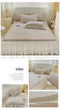 2/3pcs Summer Cooling Bed Skirt Set Class A Princess Mattress Cover Single Soft Mat Room Decor Bedspread Ice Silk Bean Cool Mat