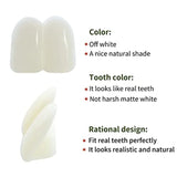 2 PCS Custom Deluxe Fake Big Buck Teeth Caps for Winnie Clown Bunny Witch Halloween Costume 17mm Beige White