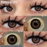 1 Pair Color Contact Eye Color Lenses Makeup Natural Black Lens Cosmetic Brown Eyes Lenses Woman Makeup Beauty Softlens