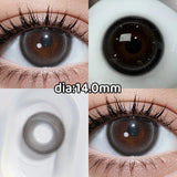 Big Diameter Natural Brown Colored Contacts 2pcs High Moisture Half Yearly Lenses 0.00D No Power for Party Daily Wear