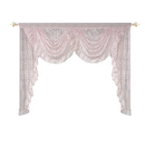 1PC Pink Flower Ripple Curtain Head for Living Room Sheer Lace Valance Girls Princess Bedroom Home Decoration Custom