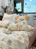 Fre Blue And Coffee Striped Cotton Bedding Set 5M 8M Single Cotton Duvet Cover Simple Modern Sle Four Piece Bedding Set