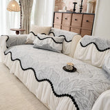 Elegant Chenille Sofa Cover 3 Seater, Non-slip, Leather Couch Slipcover, French-style, Armchair Furniture Protector
