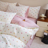 New class A knitted cotton, Tianzhu cotton double-layer yarn four-piece set, simple and skin-friendly, student dormitory