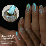 Auroras Cat Magnetic Gel Nail Polish Reflective Sparkling Glitter Semi Permanent Nail Art Soak Off LED UV Gel Varnis