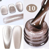 10ml Pink Gold Water Light Cat Magnetic Gel Polish HEMA TPO FREE Aurora Glitter Crystal Soak Off UV Varnish Manicure