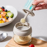 1/3 pcs Glass Seasoning Bottle With Telescopic Spoon Household Kitchen Salt Storage Box Leak Proof and Moisture-proof