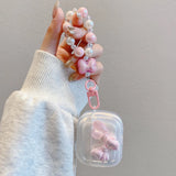 Pink Bow Knot Love Heart For Apple AirPods 1 2 Pro Bluetooth Headphone Cover 3 4 Generation Silicone Soft Cover Protective Case