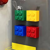 Magnetic Refrigerator Storage Box Plastic Building Block Refrigerator Side Mount Rack Organizer for Kitchen Wrap Straws Utensils