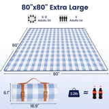 Picnic Blanket Extra Large Waterproof and Foldable Beach Blanket 3-Layer Outdoor Blanket for 6 to 8 Adults for Camping Park