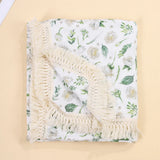 Cotton Muslin Baby Swaddle Blanket Tassel Receiving Blanket for Newborn Baby Items Bedding Swaddle Wrap Babies Stroller Cover