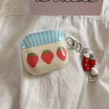 Case for Apple AirPods Pro 2 Protection Cover Lovely Fruit Strawberry Pendant Headphone Cases for AirPods 4 3 2 1 Pro 3nd Fundas