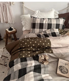 Parisian Mixed Sle 4-Piece Bedding Set Vintage Pure Cotton Combed Cotton Bedding Kit Bed Canopy Design Skin-Friendly