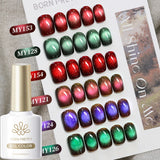 10ml Only Green Glass Bead Cat Magnetic Gel Nail Polish Guava Soda Grape Iced Crystal Salon Soak Off Gel Manicure