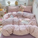 Class A Double Yarn Bedding Set Quilt Comforter Duvet Cover Set Printed Cotton Bedspread Skin Friendly Breathable Four-Piece Set