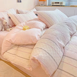 Class A 60S Pure Cotton Bedding Sets Jacquard Cotton Skin Friendly Comforter Cover Set Girl Duvet Cover Set for Queen King Size
