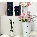 Simulation Inlaid Gemstone Ceramic Vase Flowers Pots Desk Decoration Flower Arrangement Floral Vases Room Aesthetic Decor